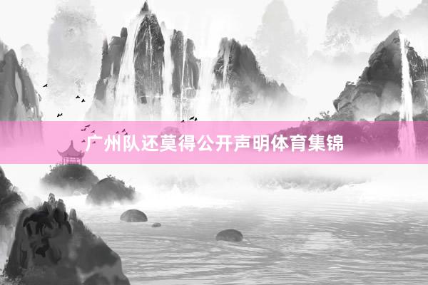 广州队还莫得公开声明体育集锦