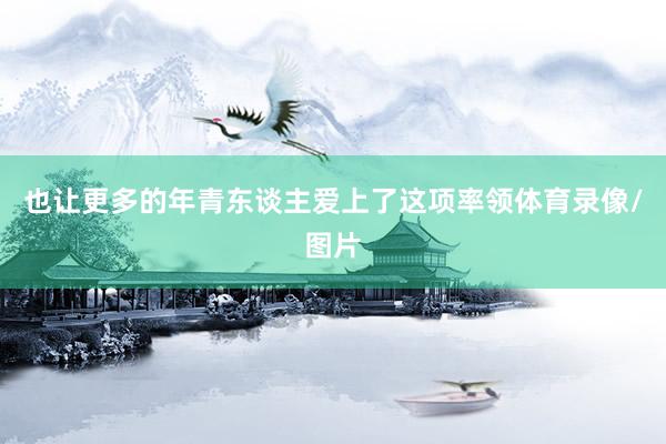也让更多的年青东谈主爱上了这项率领体育录像/图片