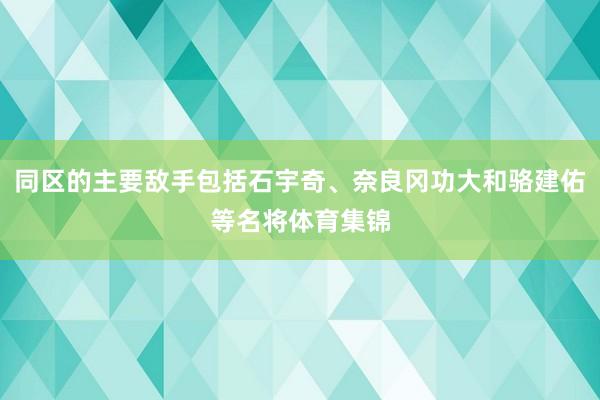 同区的主要敌手包括石宇奇、奈良冈功大和骆建佑等名将体育集锦