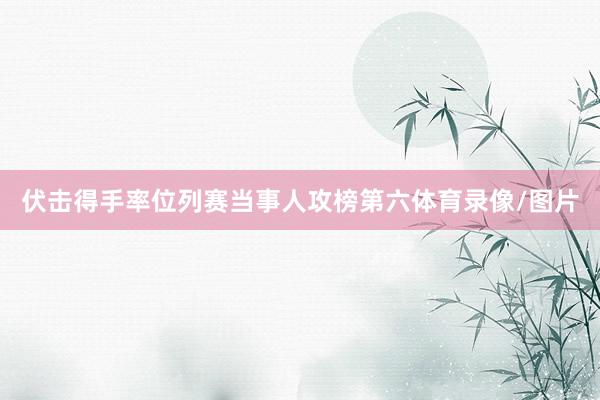 伏击得手率位列赛当事人攻榜第六体育录像/图片