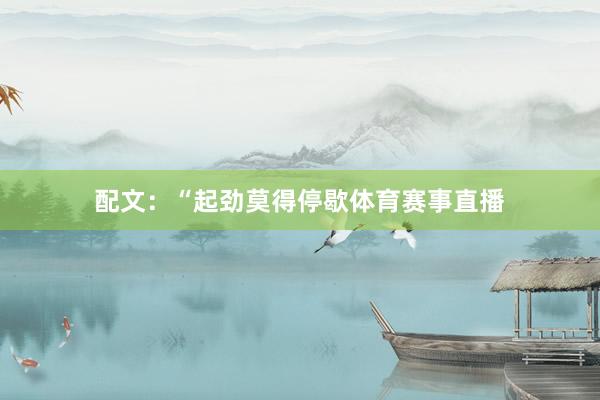 配文：“起劲莫得停歇体育赛事直播