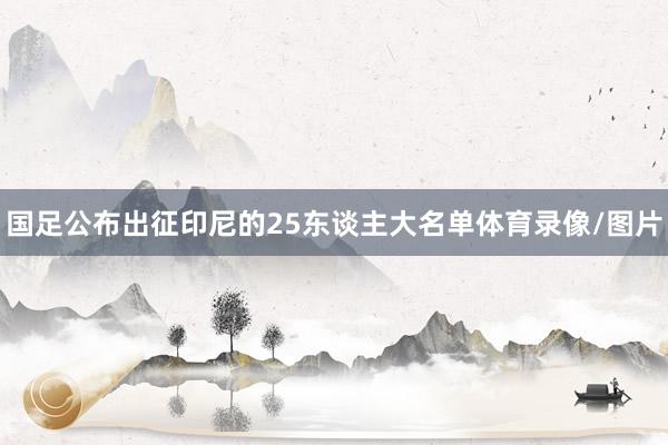 国足公布出征印尼的25东谈主大名单体育录像/图片
