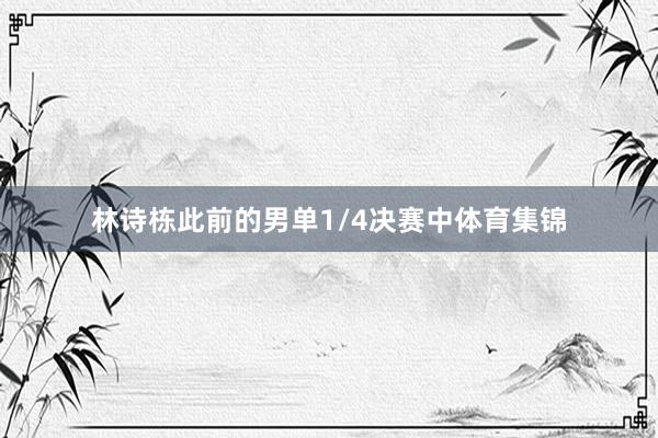 林诗栋此前的男单1/4决赛中体育集锦