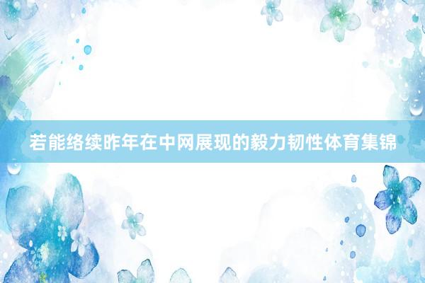 若能络续昨年在中网展现的毅力韧性体育集锦