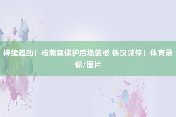 持续起劲！杨瀚森保护后场篮板 铁汉喊停！体育录像/图片