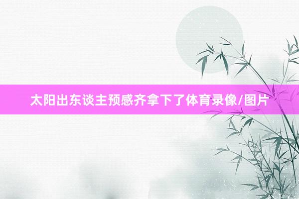 太阳出东谈主预感齐拿下了体育录像/图片