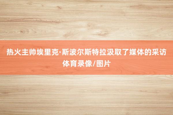 热火主帅埃里克·斯波尔斯特拉汲取了媒体的采访体育录像/图片