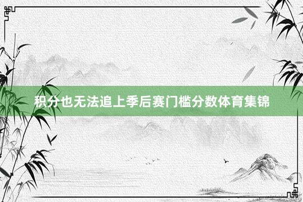 积分也无法追上季后赛门槛分数体育集锦